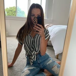 Stripe tie top